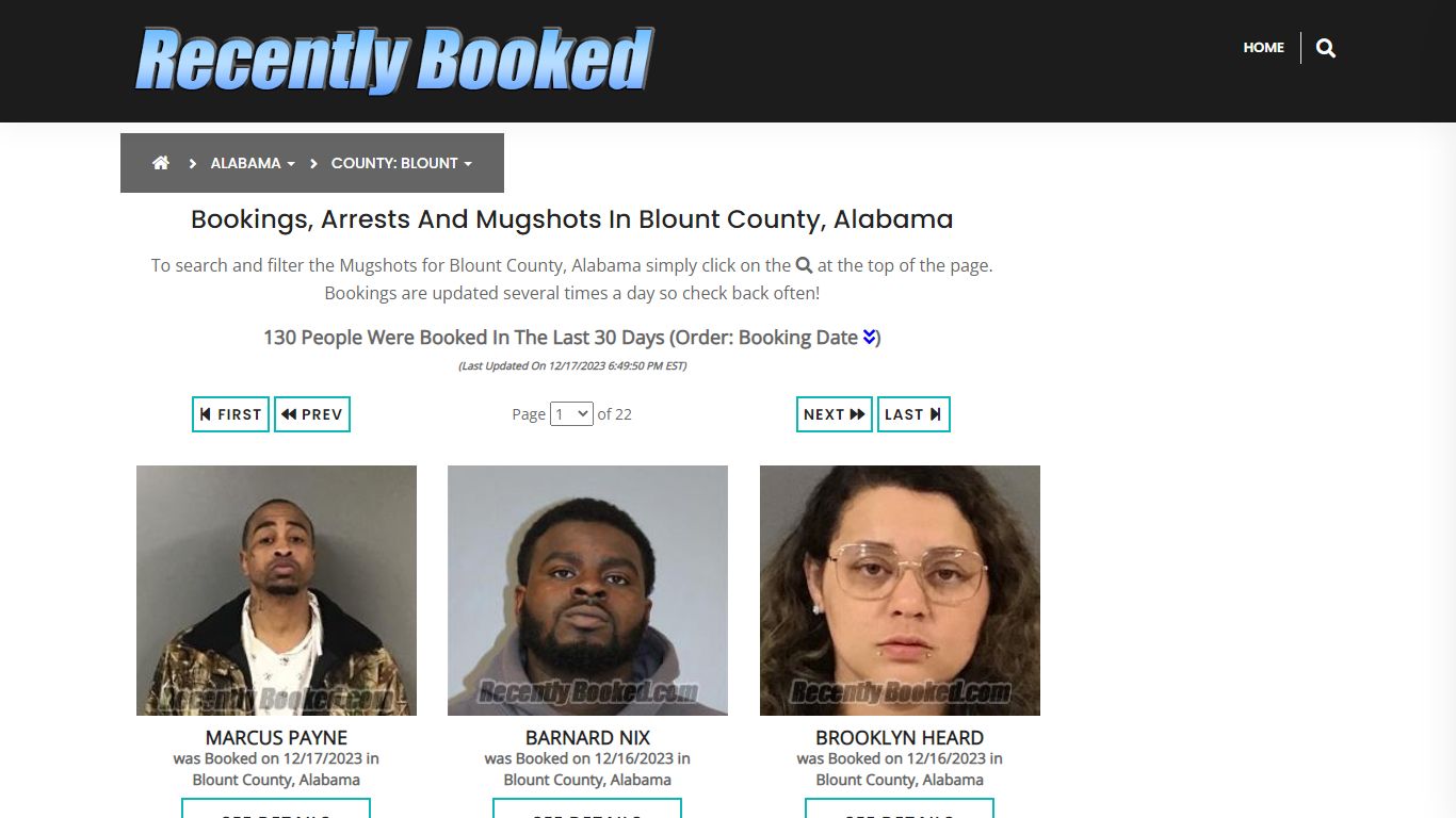 Recent bookings, Arrests, Mugshots in Blount County, Alabama